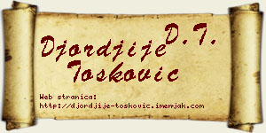 Đorđije Tošković vizit kartica